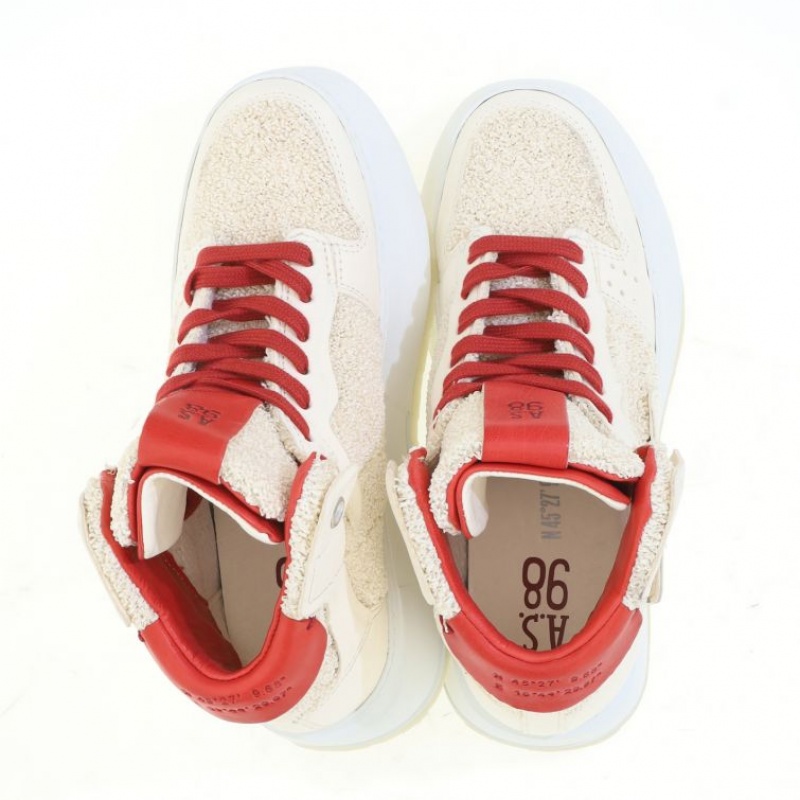 A.S.98 Hammond Sneakers Dam Vita Röda | SE-XI8637912