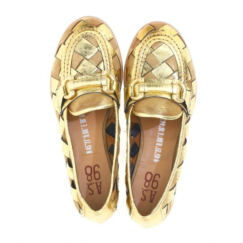 A.S.98 Janel flat shoes Dam Guld | SE-YH6219845