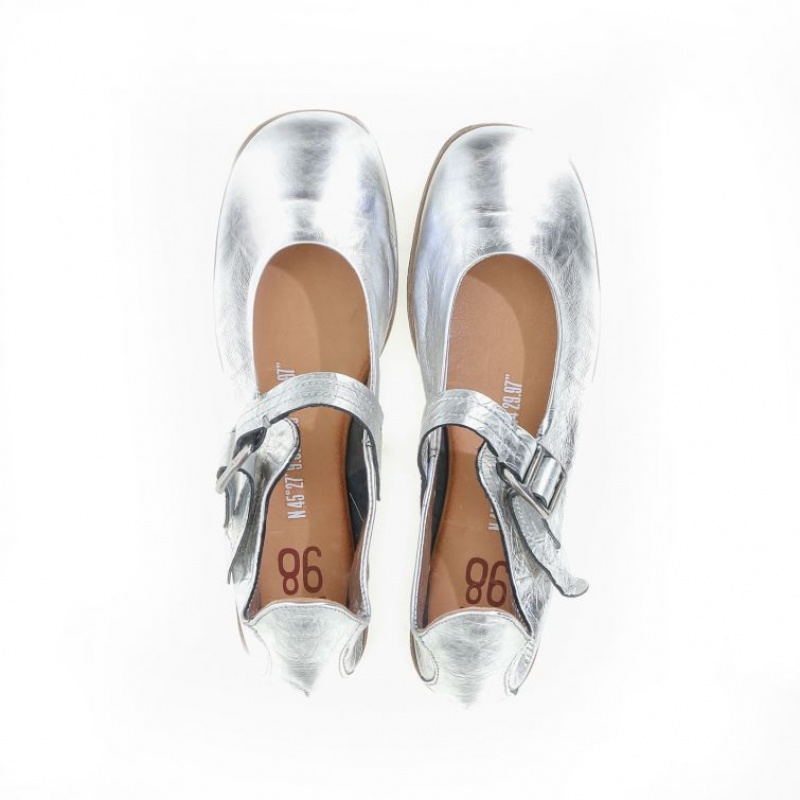 A.S.98 Zowie flat shoes Dam Silver | SE-IE2635497